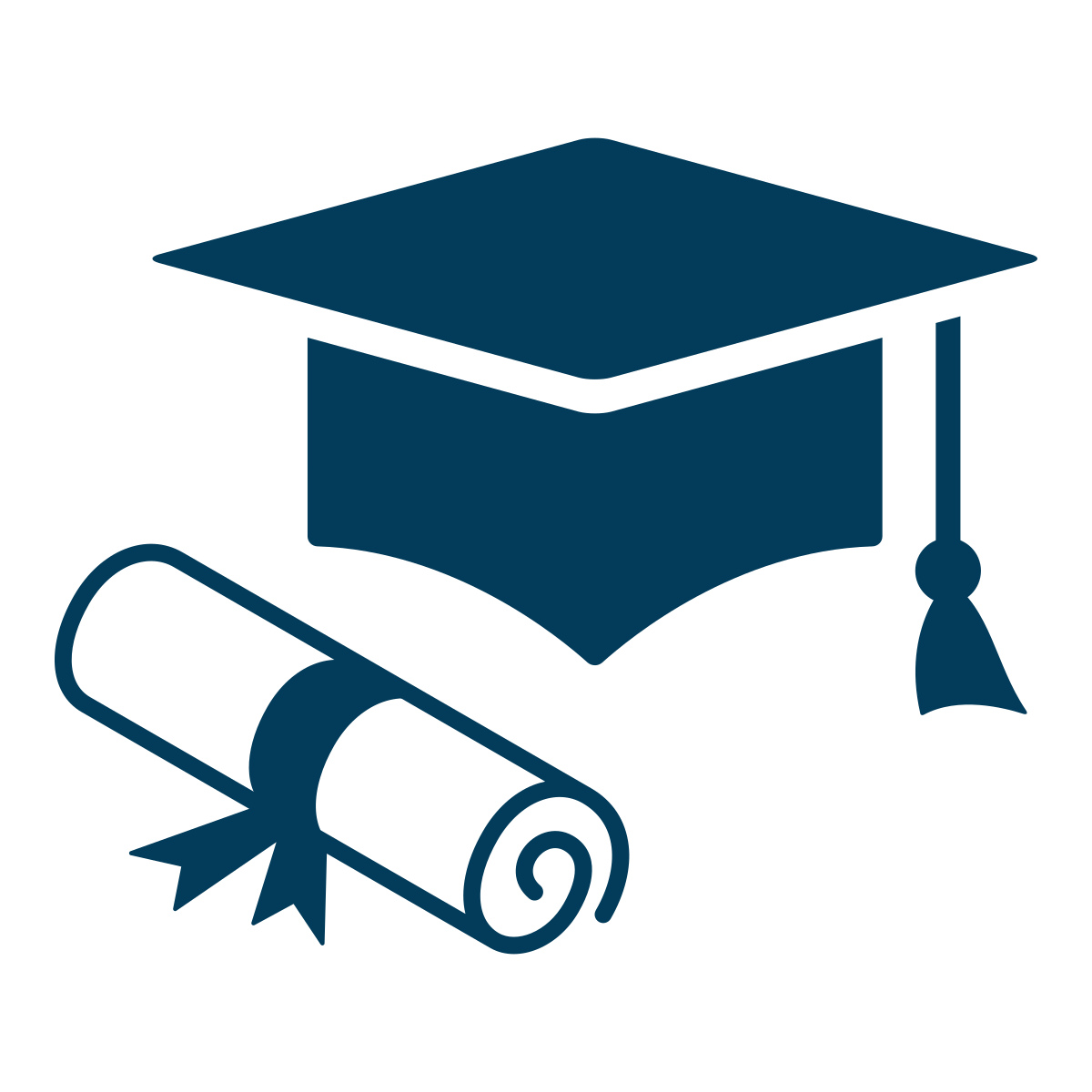 diploma with graduation cap