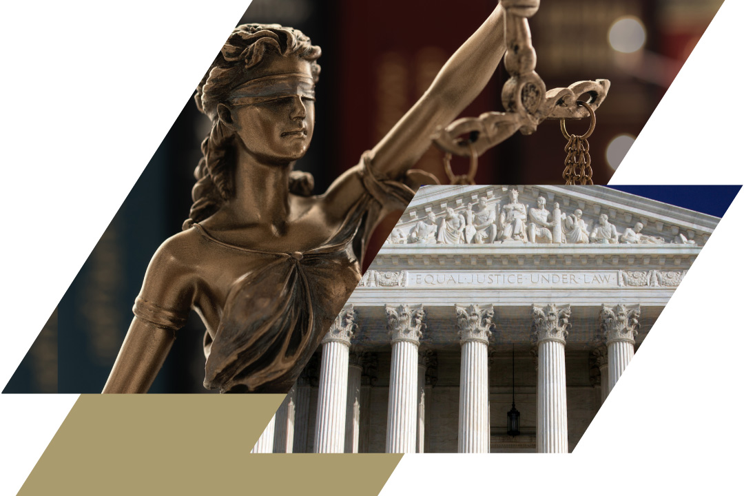 Collage with Lady Justice, Supreme Court of the United States building