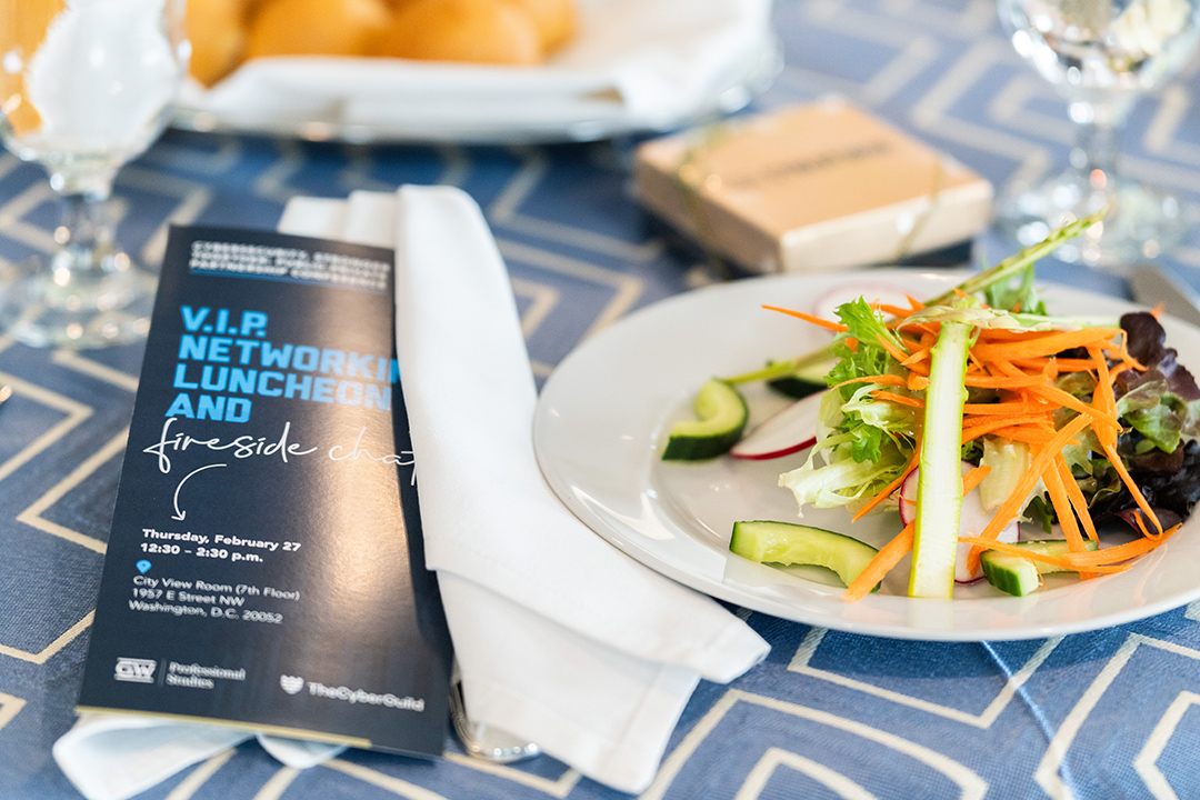 Vip networking luncheon plate with salad