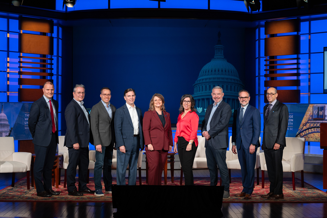 Darby LaJoy, Sean Stalzer, Devin Lynch, Peter Eck, Liesl Riddle, Debbie Sallis, Paul Beckman, Michael Matechak and Eric Wenger pose together onstage