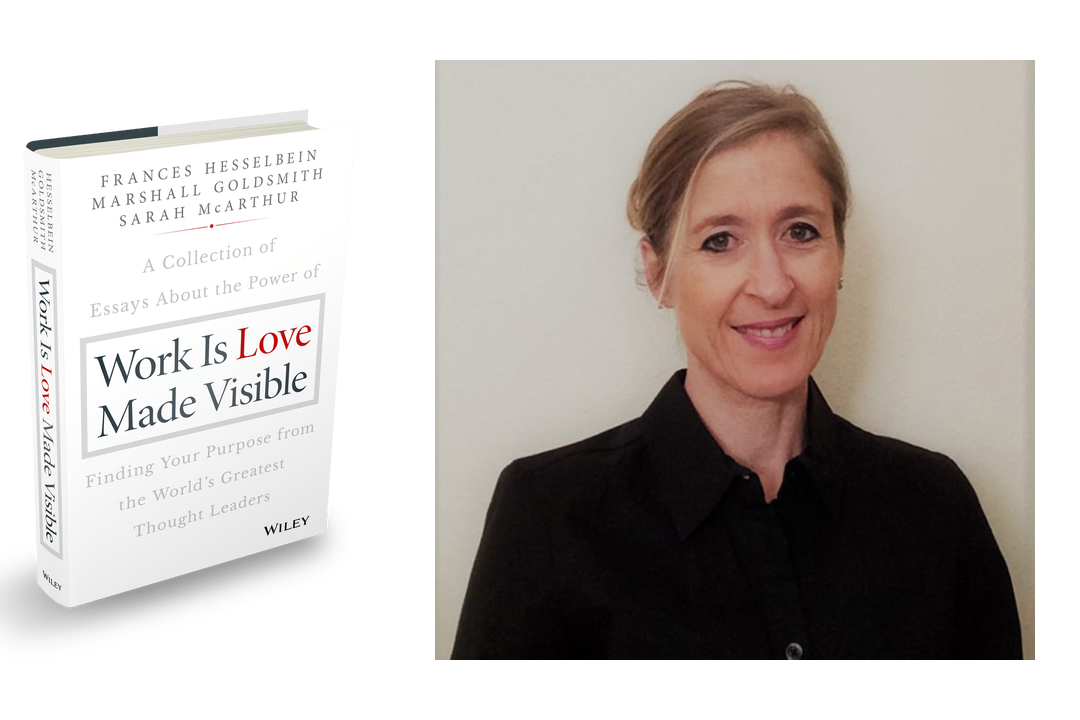 Book cover Work is Love Made Visible with co-author Sarah McArthur in black shirt