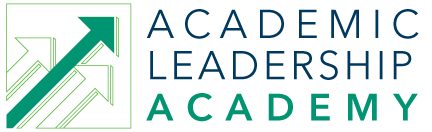 Academic Leadership Academy logo in green and white with 3 arrows pointing up in unision at an diagonal