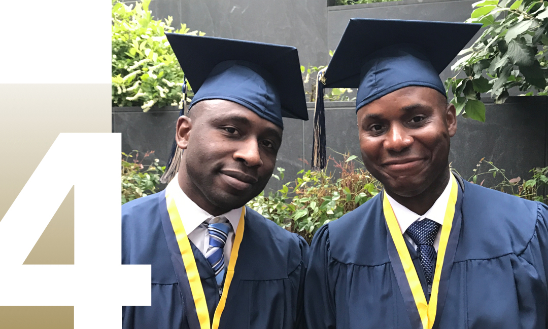 4; two male graduates