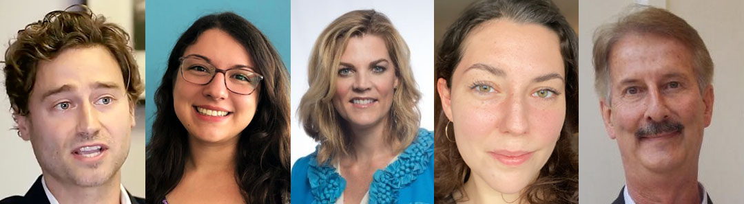 5 headshots of new faculty and staff