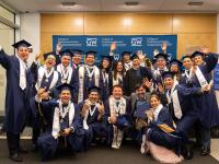 Graduates in cap and gowns