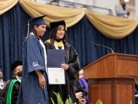 Zineb Kadhi, BPS ’22 in Information Technology with program director Tierney Pitzer