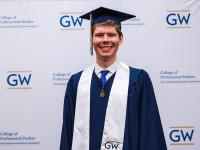 Cameron Peters at May 2018 Graduation. (GW/Drew Santorello)