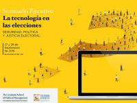 Graphic for the Executive Seminar - Technology in Elections (in Spanish)