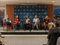 GSPM Fahrenkopf Manatt panel discussion with 6 people