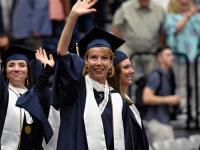 group of female graduates
