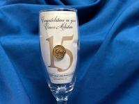 congratulations GW career milestone champagne glass and service pin