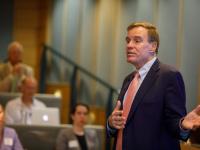 Senator Warner speaks about Cybersecurity issues at George Washington University