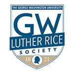 GW Luther Rice Society 1821, logo, blue, buff