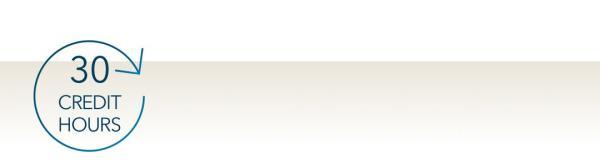 30 credit hours with a circle with an arrow on the end