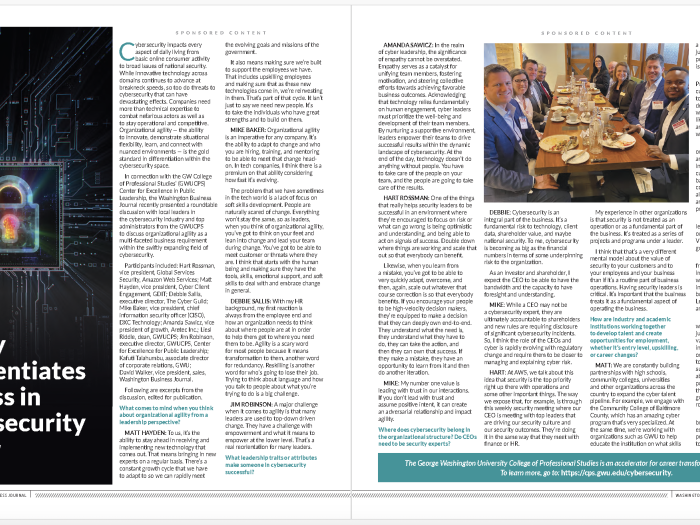 "Agility differentiates success in cybersecurity sector" article layout