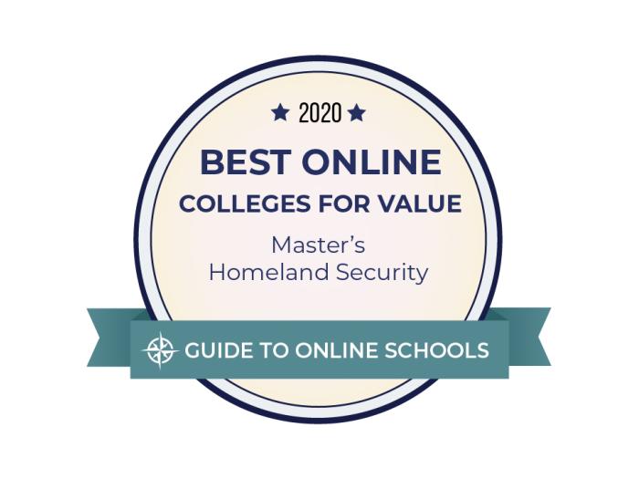 2020 Best Online Colleges for Value, Master’s Homeland Security, Guide to Online Schools