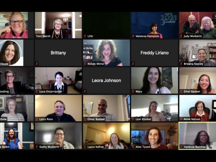 Virtual LEX Cermony with 25 people, mostly cameras on