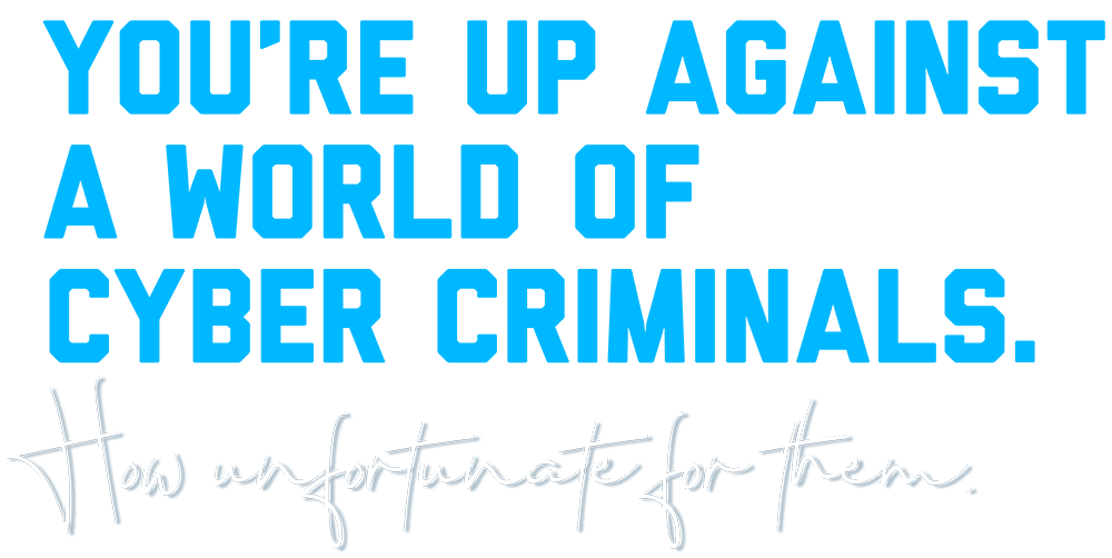You're up against a world of cyber criminals. How unfortunate for them.