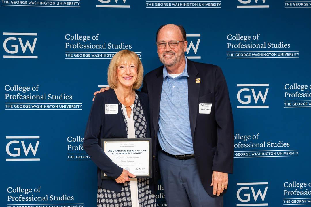 Faculty members Karen Vahouny with Larry Parnell