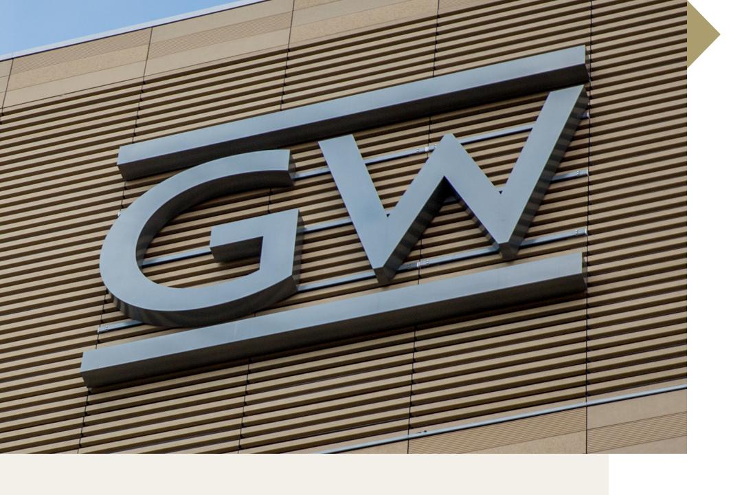 GW sign on facade of building
